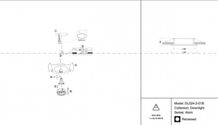 Встраиваемый светильник Maytoni Atom DL024-2-01B
