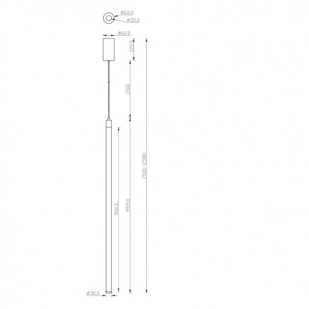 Светильник светодиодный подвесной Maytoni Ray P022PL-L20G3K