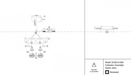 Встраиваемый светильник Maytoni Atom DL024-2-02B