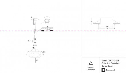 Встраиваемый светильник Maytoni Zoom DL033-2-01B
