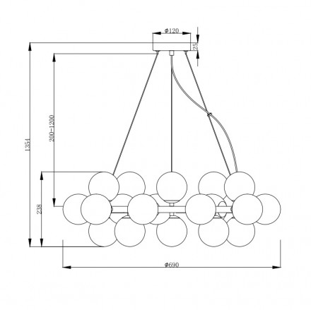 Подвесная люстра Maytoni Dallas MOD548PL-25G