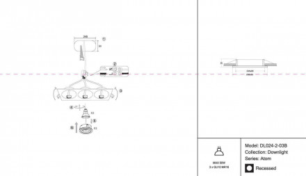 Встраиваемый светильник Maytoni Atom DL024-2-03B