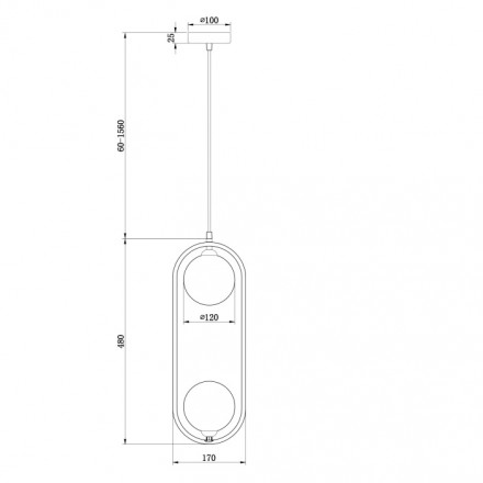 Светильник подвесной Maytoni Ring MOD013PL-02BS1