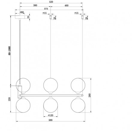 Светильник подвесной Maytoni Ring MOD013PL-06BS1