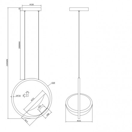 Подвесной светодиодный светильник Maytoni Lunare MOD327PL-L5BS3K