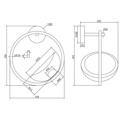 Настенный светодиодный светильник Maytoni Lunare MOD327WL-L5BS3K1