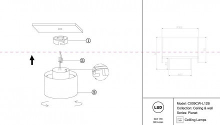 Потолочный светодиодный светильник Maytoni Planet C009CW-L12B