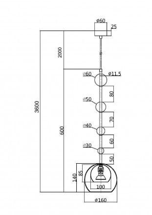 Подвесной светильник Maytoni Ros MOD227PL-01BS