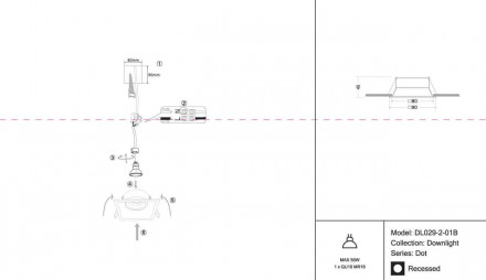 Встраиваемый светильник Maytoni Dot DL029-2-01B