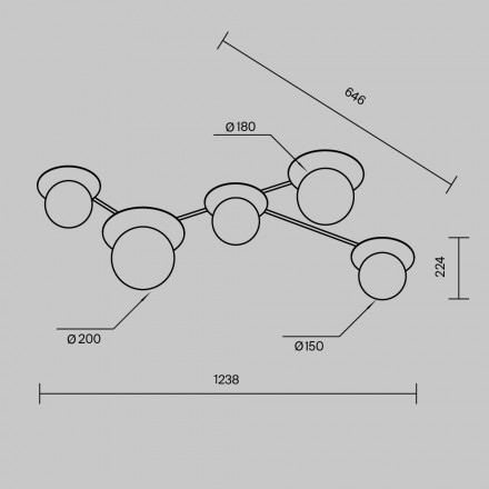 Люстра потолочная Maytoni Star sky MOD291CL-05BS1