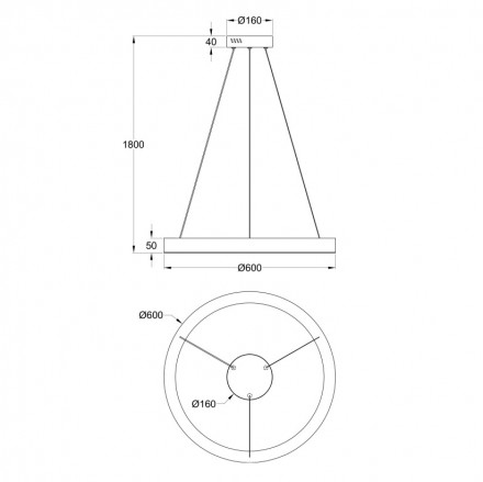 Подвесной светодиодный светильник Maytoni Saturno MOD415PL-L45BS4K