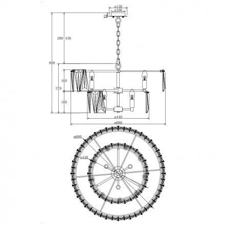 Подвесная люстра Maytoni Puntes MOD043PL-12CH