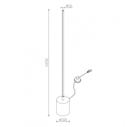 Торшер светодиодный Maytoni Flow MOD147FL-L20BK1