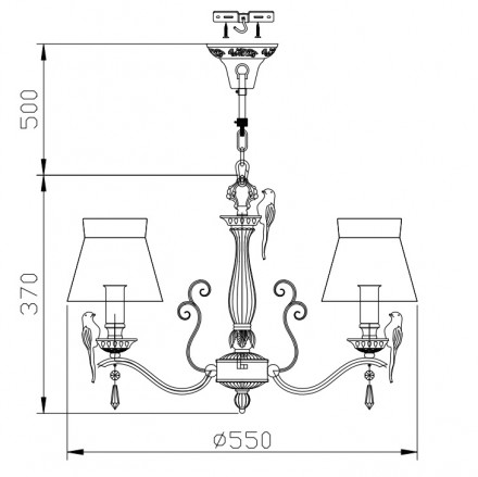 Подвесная люстра Maytoni Bird ARM013-05-W