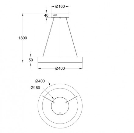 Подвесной светодиодный светильник Maytoni Saturno MOD415PL-L36BS4K