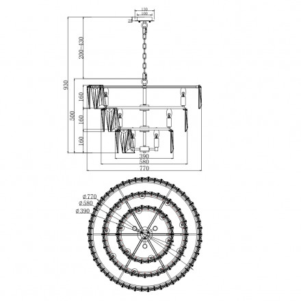 Подвесная люстра Maytoni Puntes MOD043PL-18CH