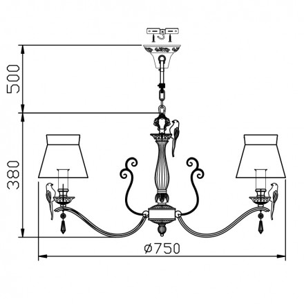 Подвесная люстра Maytoni Bird ARM013-08-W