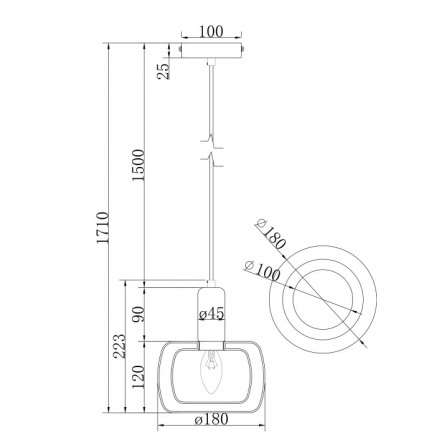 Подвесной светильник Maytoni Vision MOD411PL-01G