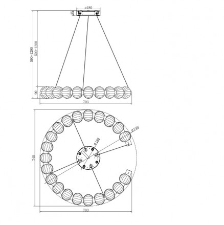 Подвесная светодиодная люстра Maytoni Amulet MOD555PL-L26CH4K