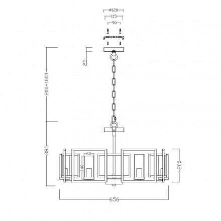 Подвесная люстра Maytoni Bowi H009PL-06G