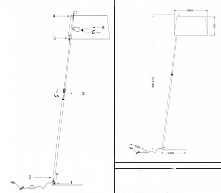 Торшер Maytoni Bergamo MOD613FL-01B