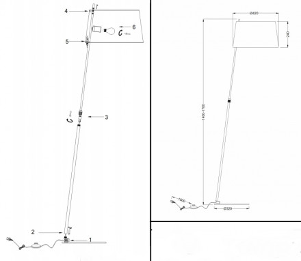 Торшер Maytoni Bergamo MOD613FL-01W