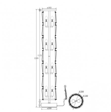 Торшер Maytoni Puntes MOD043FL-08CH