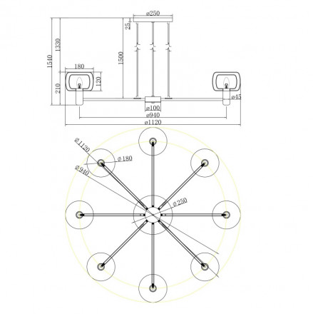 Подвесная люстра Maytoni Vision MOD411PL-08G