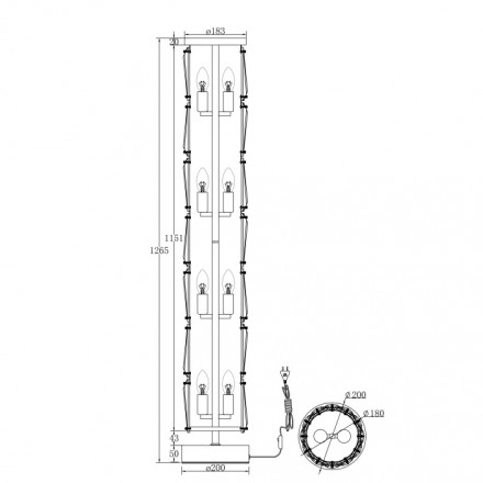 Торшер Maytoni Puntes MOD043FL-08G