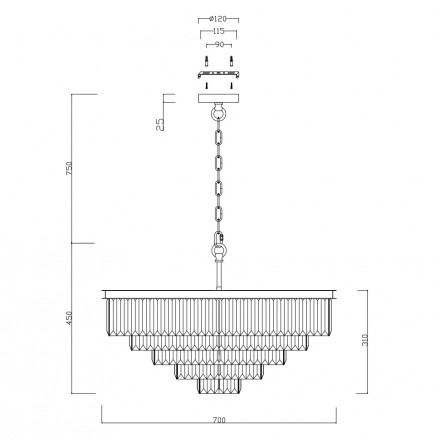 Подвесная люстра Maytoni Revero MOD085PL-12BS