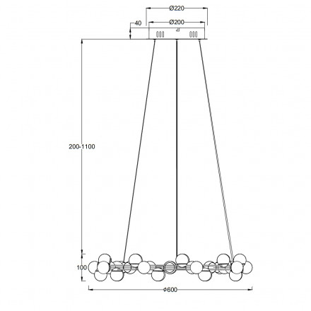Подвесная светодиодная люстра Maytoni Tessara MOD081PL-L50G3K