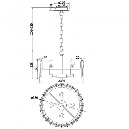 Подвесной светильник Maytoni Puntes MOD043PL-04G