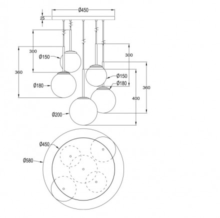 Светильник подвесной Maytoni Basic form MOD321PL-05G1