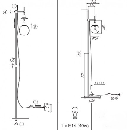 Торшер Maytoni Erich MOD221-FL-01-N