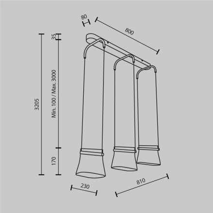 Светильник подвесной светодиодный Maytoni Cabaret MOD170PL-L24BS3K