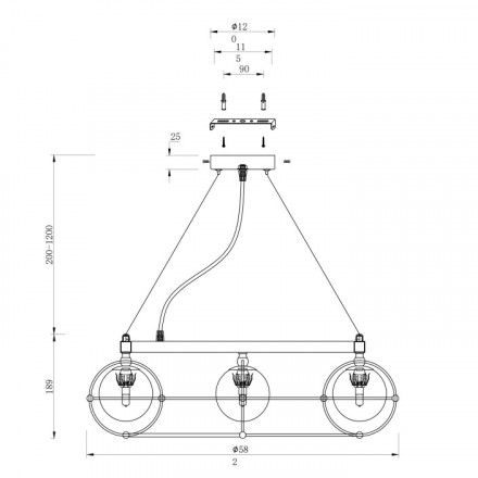 Подвесная люстра Maytoni Carcass MOD312PL-08GCH