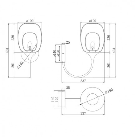 Бра Maytoni Aura MOD016WL-01BS