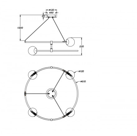 Подвесная люстра Maytoni Balance MOD317PL-04G