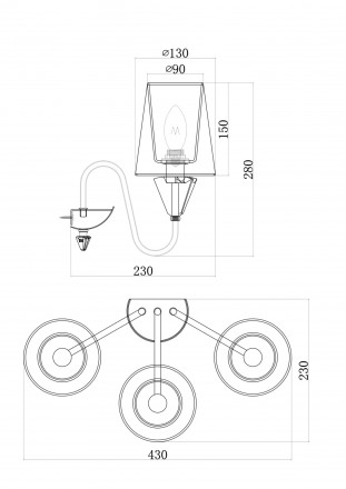 Бра Maytoni Florero MOD078WL-03CH