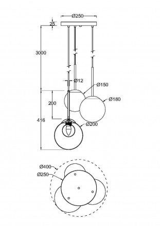 Люстра подвесная Maytoni Basic form MOD521PL-03G