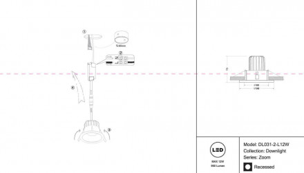 Встраиваемый светодиодный светильник Maytoni Zoom DL031-2-L12W