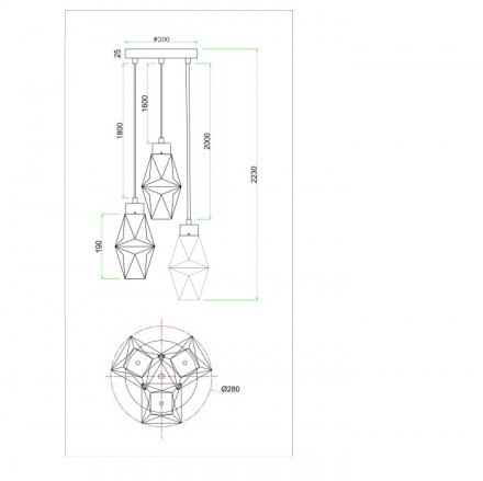 Светильник подвесной Maytoni Coctail time MOD325PL-03G