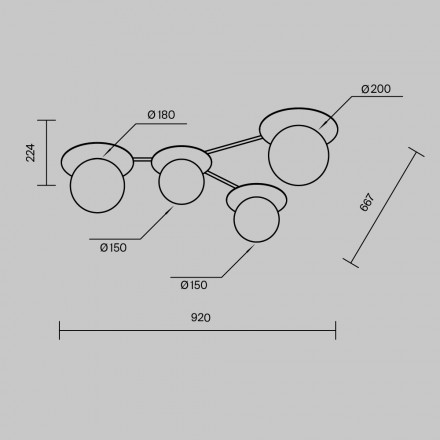 Люстра потолочная Maytoni Star sky MOD291CL-04BS1