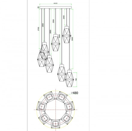 Светильник подвесной Maytoni Coctail time MOD325PL-07G