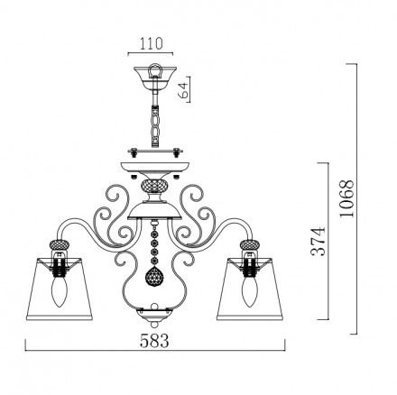 Подвесная люстра Freya Driana FR2405-PL-03-BZ