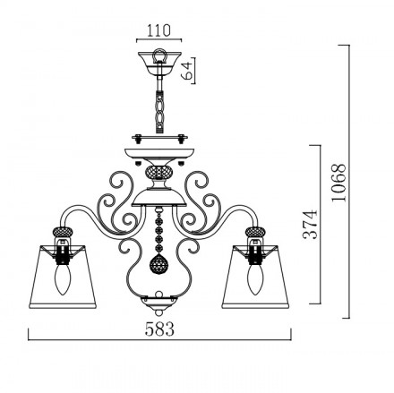 Подвесная люстра Freya Driana FR2405-PL-05-BZ
