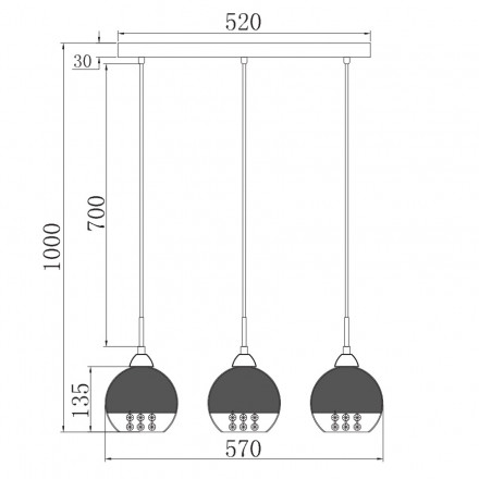 Подвесной светильник Maytoni Iceberg P012-PL-03-N