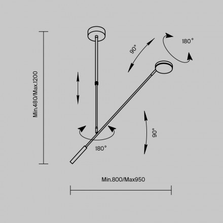 Светильник подвесной светодиодный Maytoni Fad MOD070CL-L8B3K