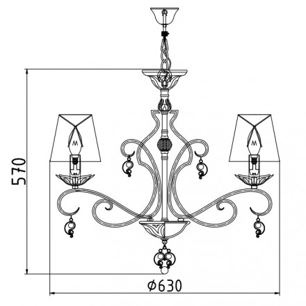 Подвесная люстра Maytoni Monile ARM004-06-W
