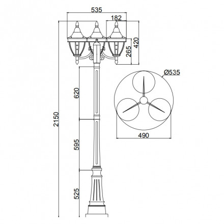 Садово-парковый светильник Maytoni Novara O026FL-03B